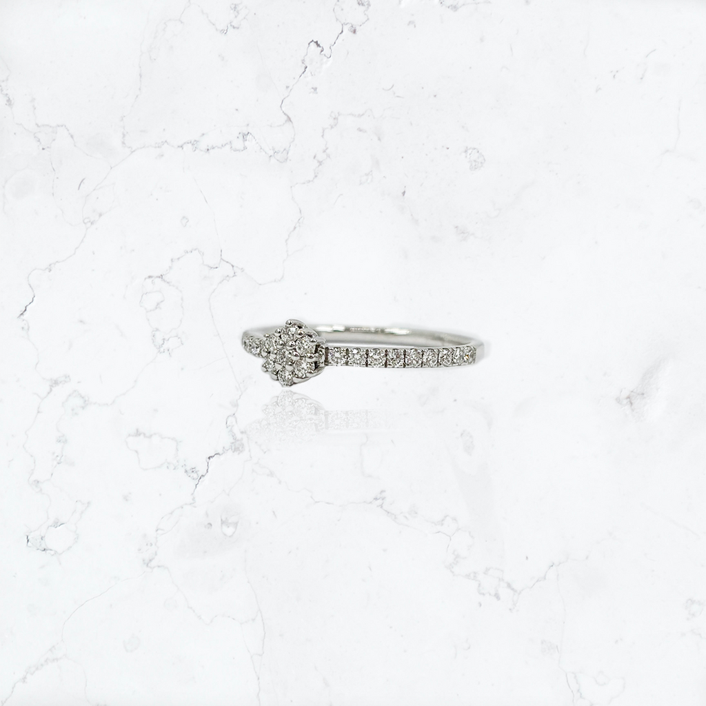 Anillo Roseta con Medio Cintillo