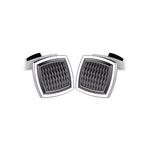 Colleras de plata 925 cuadradas con tejido. Marca Italiana, Zancan.